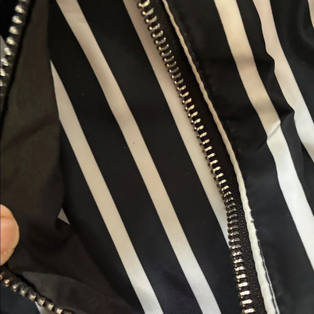 Striped Black and White Backpack